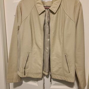 Faux Leather Jacket - Cream